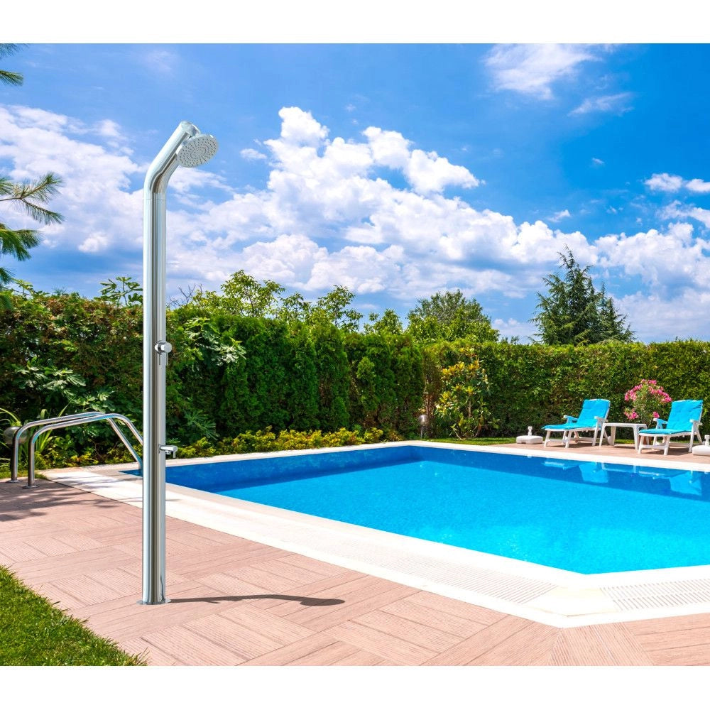 Doccia da Giardino Miscelatore e Lavapiedi ATI Docce UNI-1M Inox Anodizzato