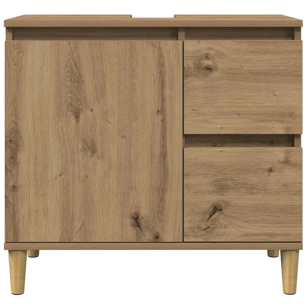 Mobile Sottolavabo Rovere Artigianale 65x33x60 cm in Truciolato 857121