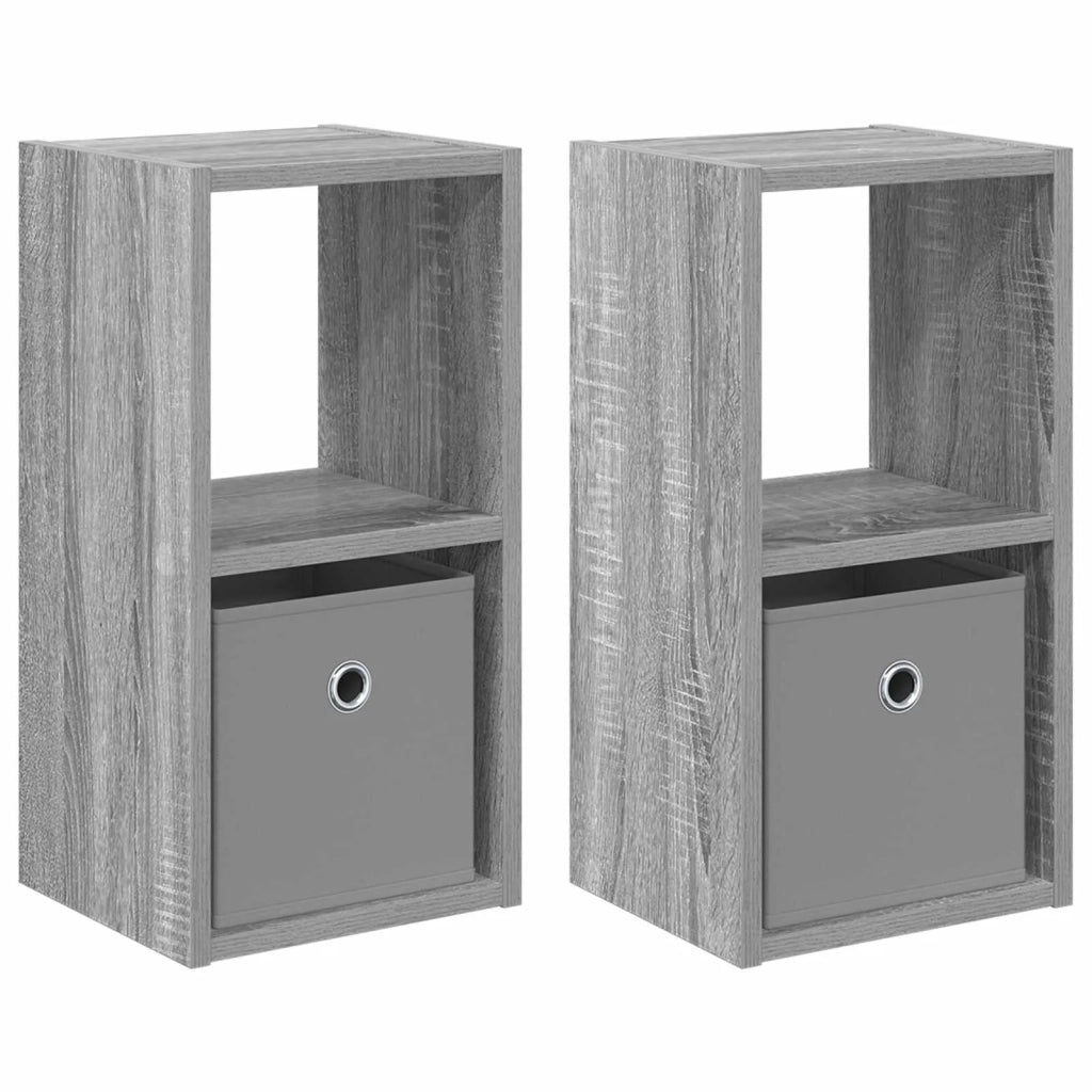 Set di 2 Comodini | Armadio da Notte | Mobiletto da notte con cassetto Grigio Sonoma 25,5 x 22 x 49,5 cm