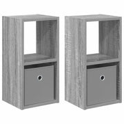 Set di 2 Comodini | Armadio da Notte | Mobiletto da notte con cassetto Grigio Sonoma 25,5 x 22 x 49,5 cm