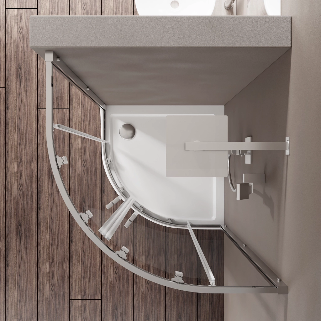 Box doccia 90x90cm semicircolare apertura scorrevole cristallo 6mm trasparente | Java