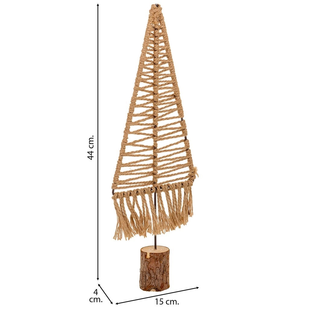 Albero decorativo in cotone intrecciato marrone 15x01x44h