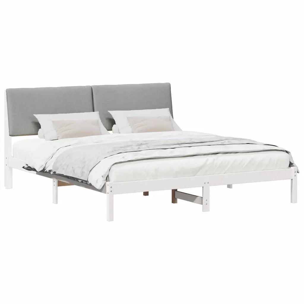 Struttura del Letto Bianco e grigio chiaro 180 x 200 cm