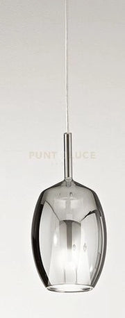 Vetro  1 luce attacco E27  fume specchiato Rain d.17cm rosone acquistabile separatamente