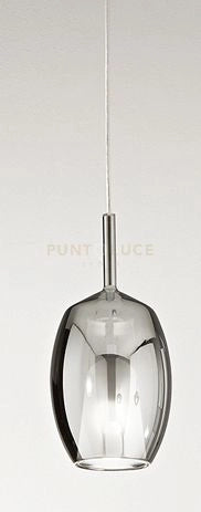 Vetro  1 luce attacco E27  fume specchiato Rain d.17cm rosone acquistabile separatamente