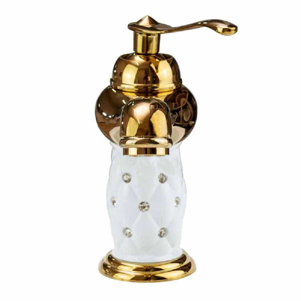 Trade Shop - Rubinetto Per Lavabo Con Brillantini Miscelatore Bagno Monoforo Oro Basso 52149 -