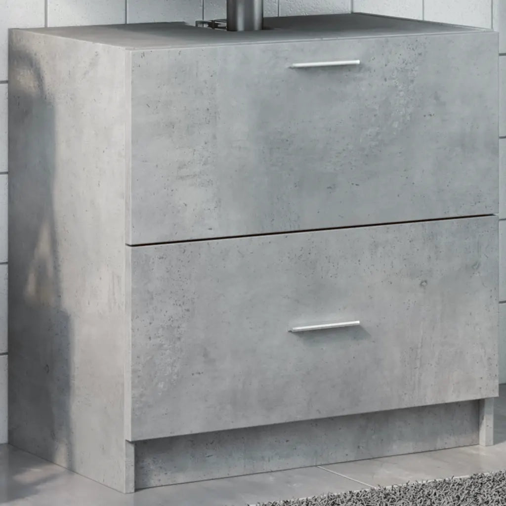 Mobile Lavabo-Armadietto da bagno Grigio Cemento 59x37x59 cm in Truciolare