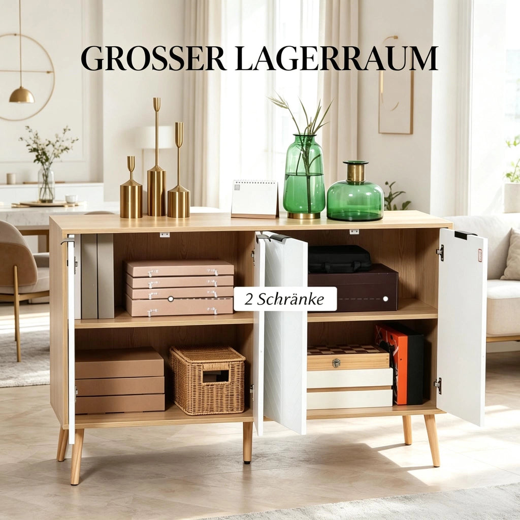 SIDEBOARD 120x35x77,4 cm Bianco in pannello di particelle