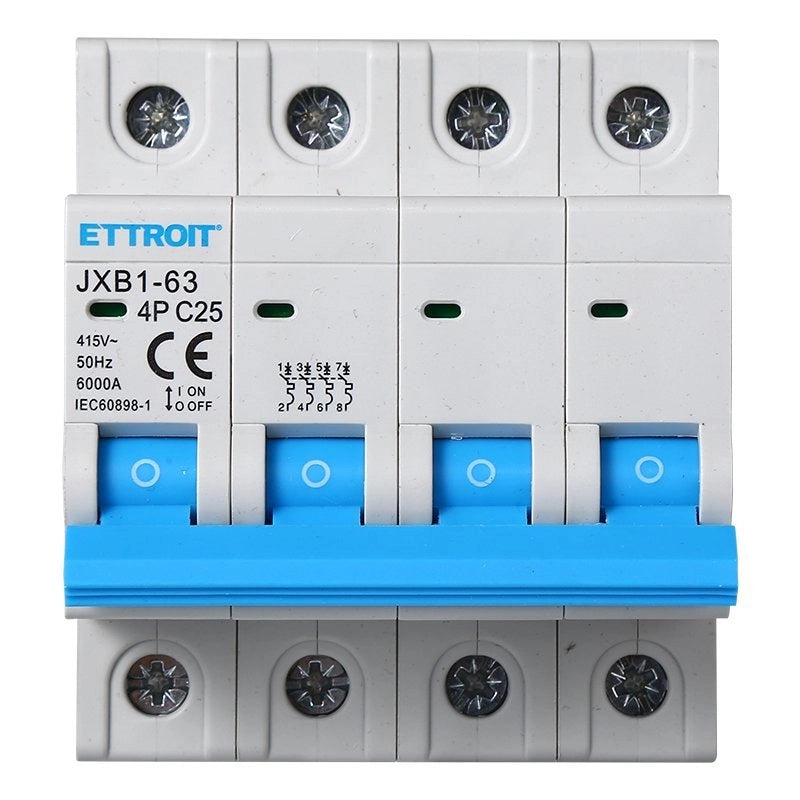 Interruttore Magnetotermico Automatico 4P 25A 6000A 220V 380V Salvavita Stotz Occupa 4 Moduli DIN