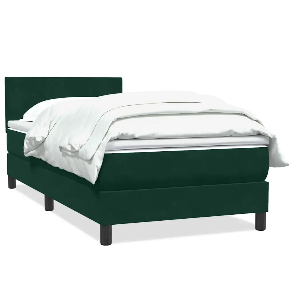 Giroletto a Molle con Materasso Verde Scuro 80x220 cm Velluto 3316044