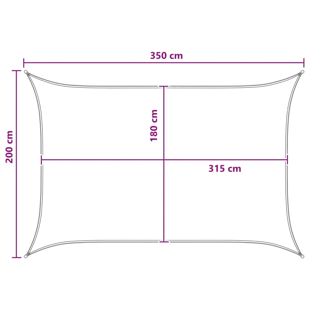 Telo Ombra-Vela Ombreggiante-Parasole a Vela Antracite e Bianco 2 x 3,5 m HDPE