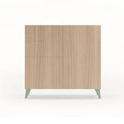 Scarpiera Herdasa effetto noce chiaro gambe verde 87x90x27