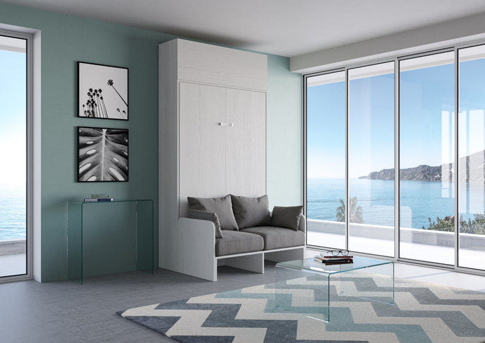 Letto Matrimoniale Francese a Scomparsa Salvaspazio con Sofà Kentaro H250 cm Bianco