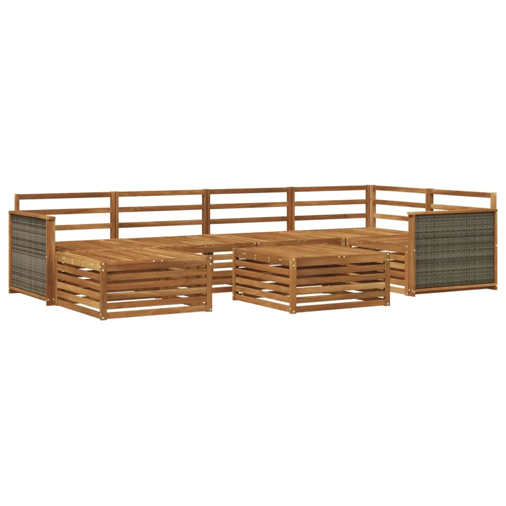 Set di divani da esterno 7 pz Naturale 3383587