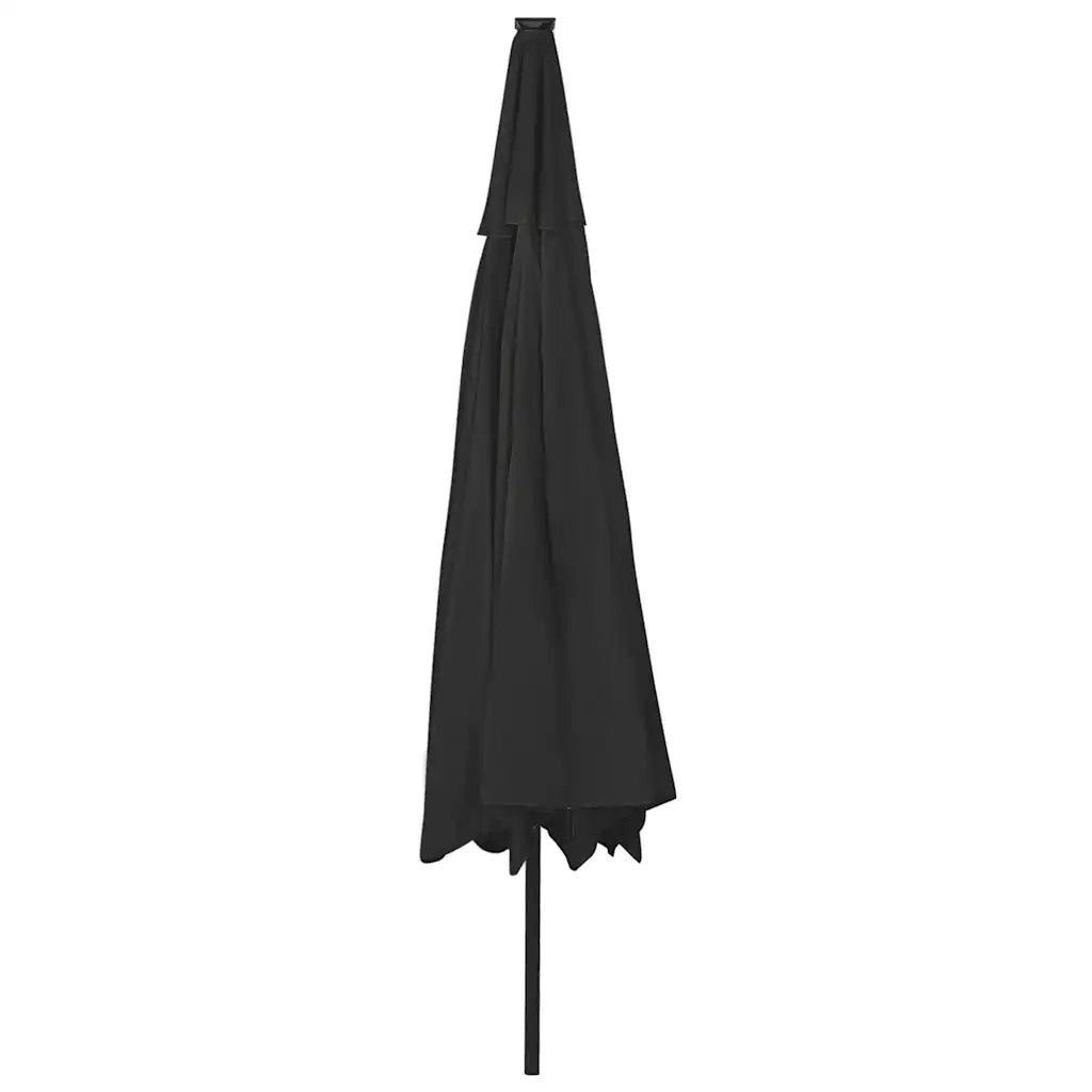 Ombrellone da Giardino-Ombrello da Balcone con Luci LED 400 cm Nero