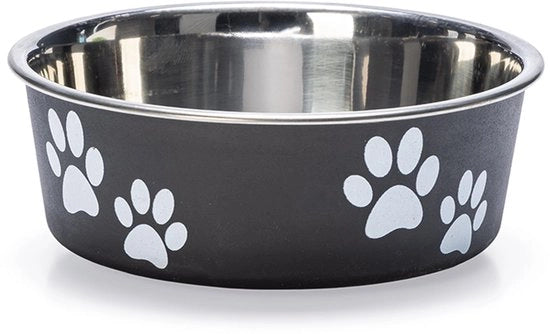 Piatto bella paw motive nero, 12cm acciaio inossidabile