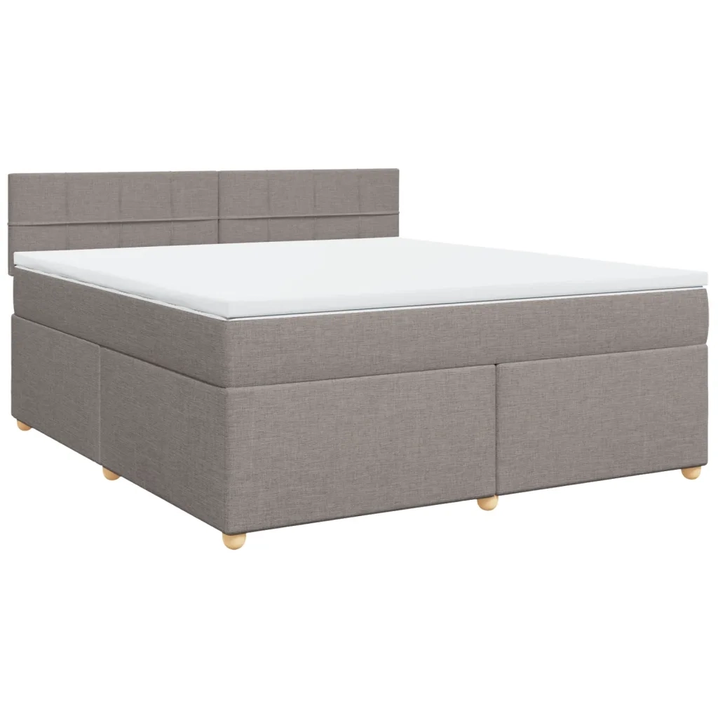 vidaXL Giroletto a Molle con Materasso Tortora 180x200 cm in Tessuto