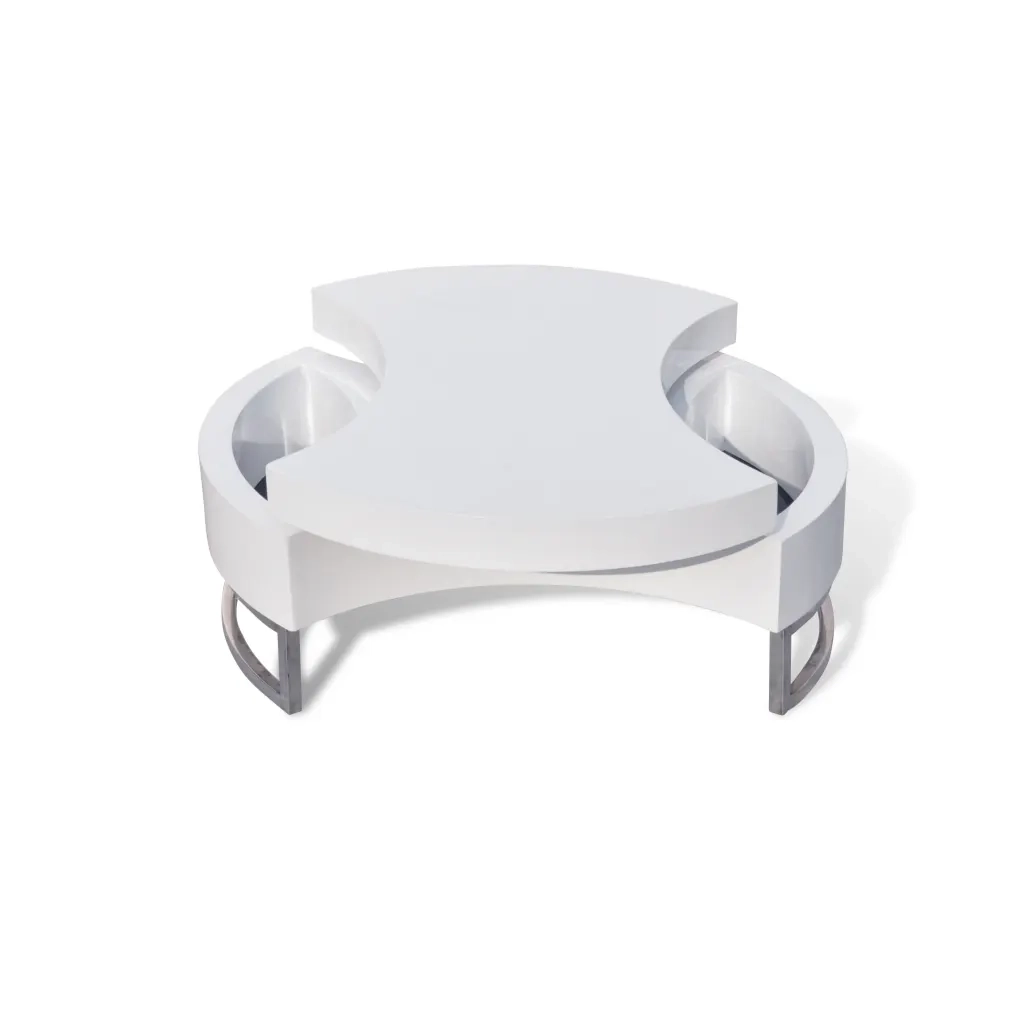 Tavolino da CaffÃ¨ Forma Regolabile Bianco Lucido  cod mxl 13806