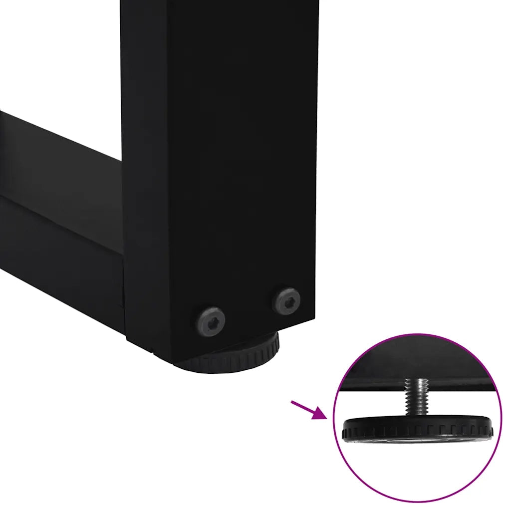 Gambe per tavolo da pranzo a forma di V 3 pz nere 80x(72-73,3) cm in acciaio 4012664