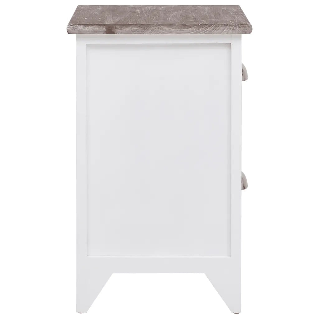 Comodini Set 2 pz con 2 Cassetti Marrone e Bianco  cod mxl 31159