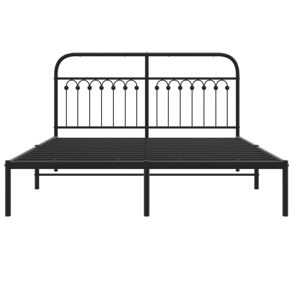 Giroletto con Testiera in Metallo Nero 150x200 cm