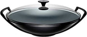 Piatto Wok 36 Cm - Piatto Wok con Coperchio - Piatto Wok Induzione - Matita Nera