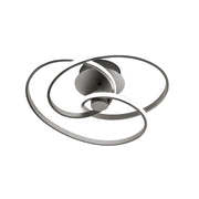 Diva - Plafoniera led design moderno 40W dimmerabile - Alluminio titanio, luce calda 3000K, 2500lm, diffusore in silicone