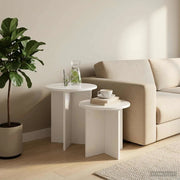 Set tavolini 2 pcs Bianco Lucido Legno ingegnerizzato 8001014