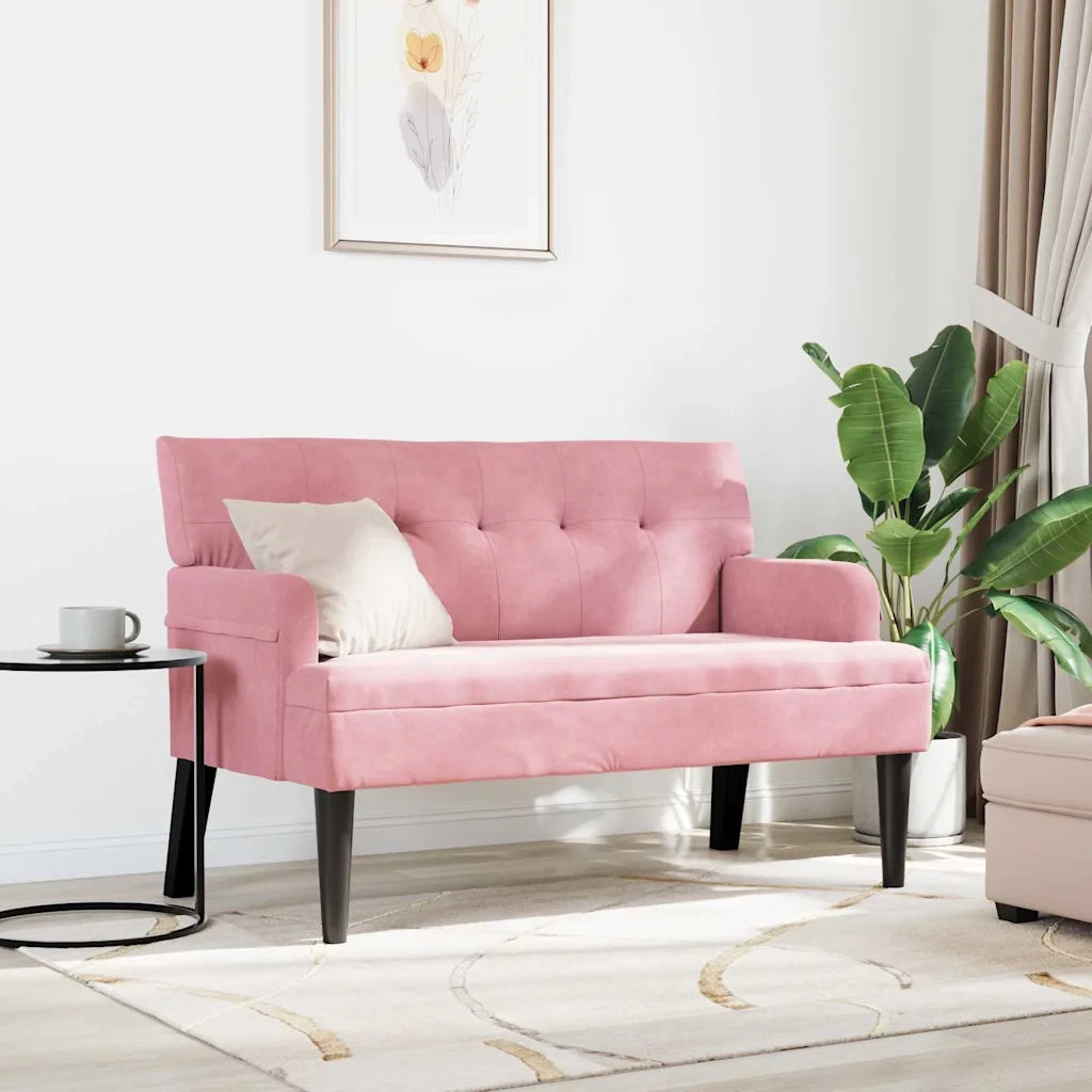 Panca Chesterfield Rosa 112 x 65,5 x 75 cm Velluto CFW6221305
