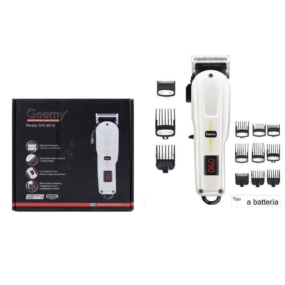 Trade Shop - Taglia Capelli Professionale Senza Fili Lunga Durata A Batteria Pettini Gm-6018 -
