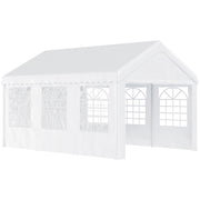 EasyComfort Tendone per Feste 6x4m con Pareti Rimovibili, Porte e 6 Finestre, Bianco