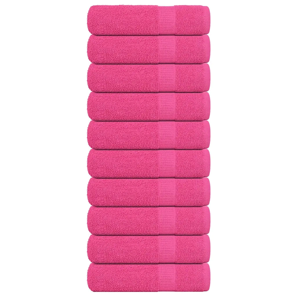 Asciugamani da Bagno 10 pz Rosa 100x150 cm 360 g/mÂ² 100% Cotone