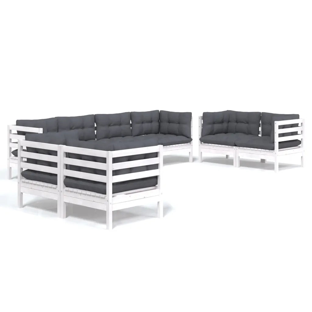 Set Salotto da Giardino con Cuscini 8 pz Legno Massello di Pino 3096269