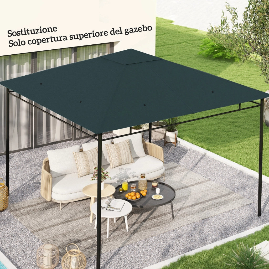 Tetto Gazebo 3x3 m ¨C zephmum ¨C Grigio Poliestere
