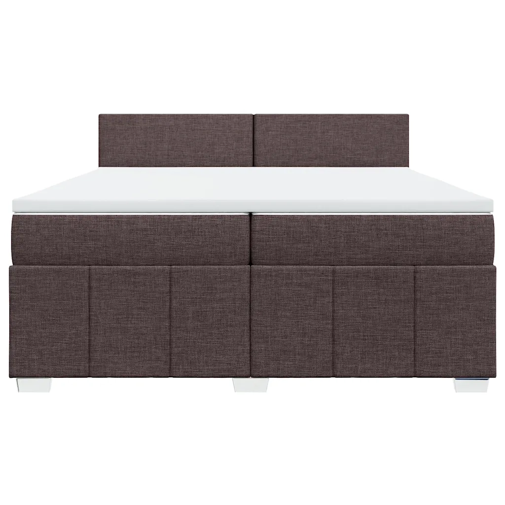 Giroletto a Molle con Materasso Marrone Scuro 200x200cm Tessuto 3289471