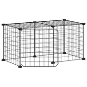 Gabbia per animali domestici a 8 pannelli con porta 35 x 35 cm Nero 02_0041606