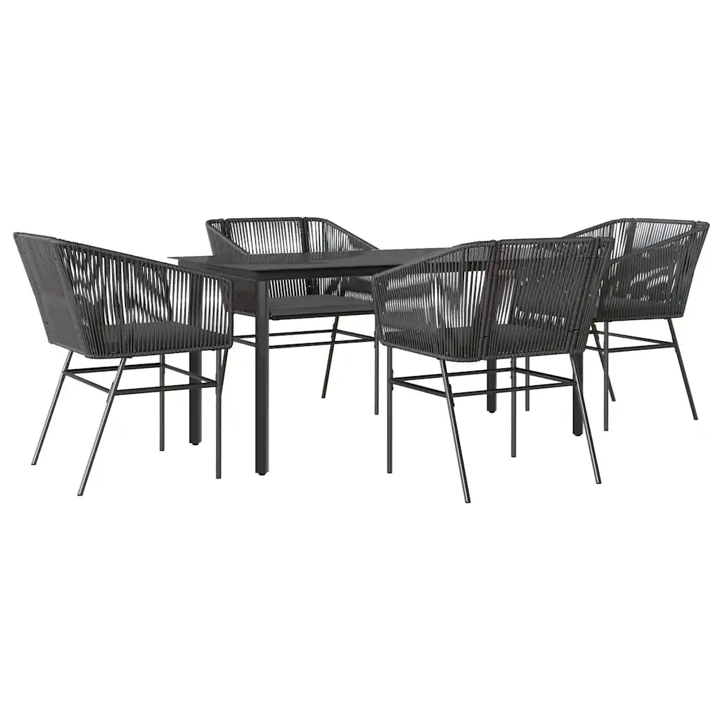 vidaXL Set da Pranzo da Giardino con Cuscini 5 pz Polyrattan Vetro