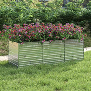 Letto Rialzato Giardino 240x80x77 cm in Acciaio Zincato Argento 316886