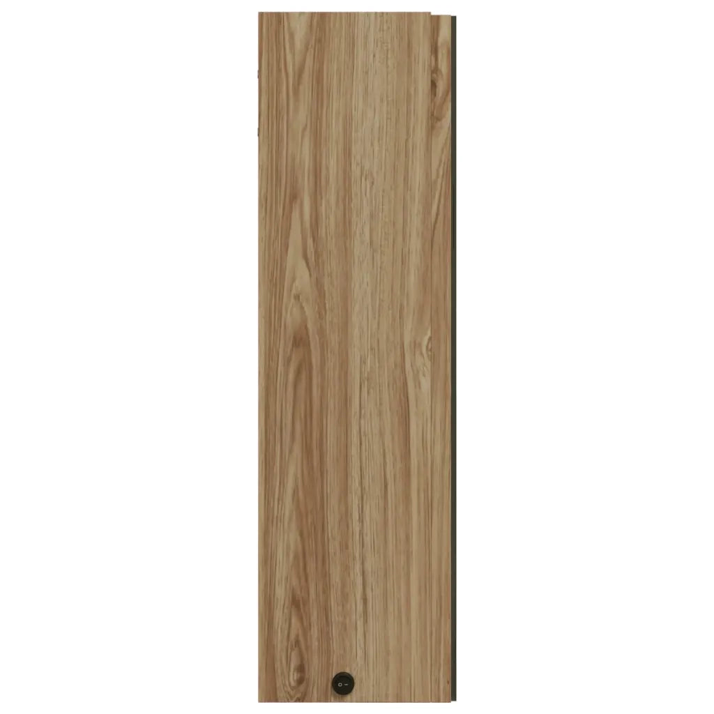 Armadietto Bagno con Specchio e LED-Mobile bagno con specchio Rovere 60x13x52 cm