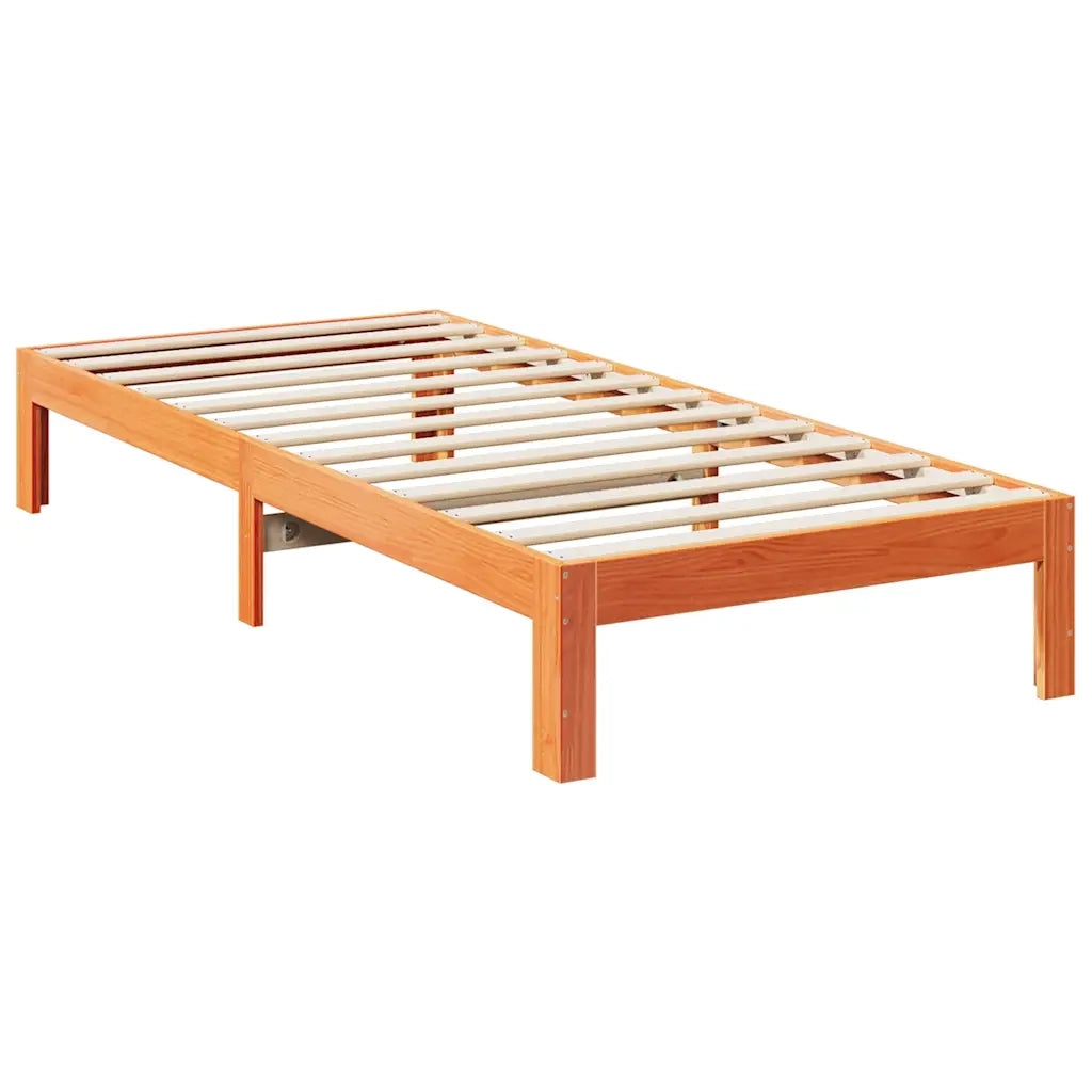 Letto senza Materasso Marrone Cera 80x200 cm Legno di Pino 859216