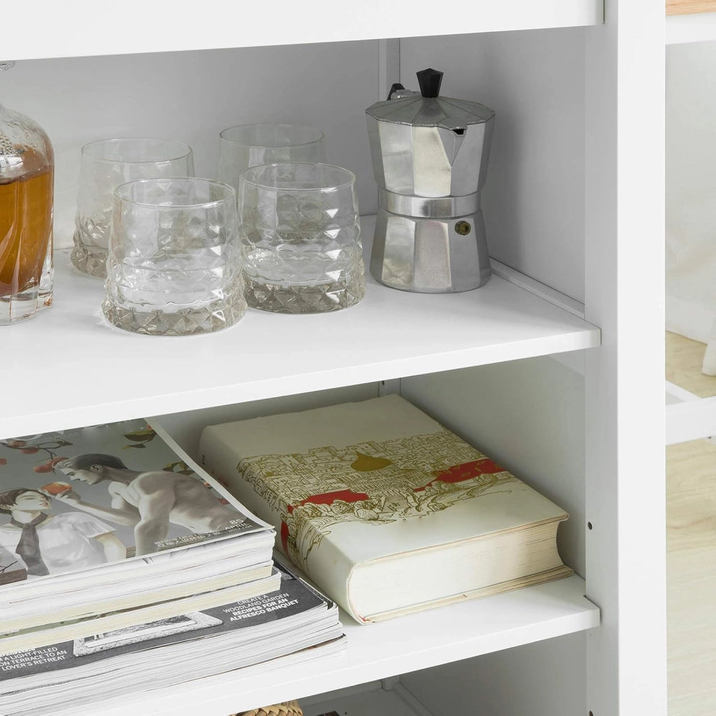 Penisola cucina Tavolo alto bar in legno Lunghezza: 120 cm Profondità: 55 cm Altezza: 90 cm bianco FWT64-WN