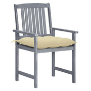 Sedie da Giardino con Cuscini 8 pz in Massello di Acacia Grigie 3078251