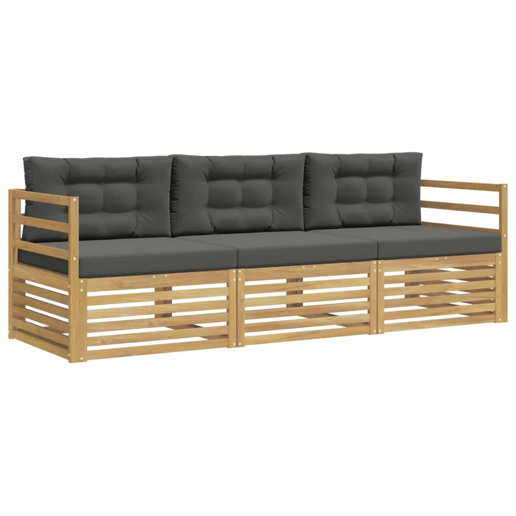 Set di divani da esterno 3 pcs Bianco e Antracite Poliestere