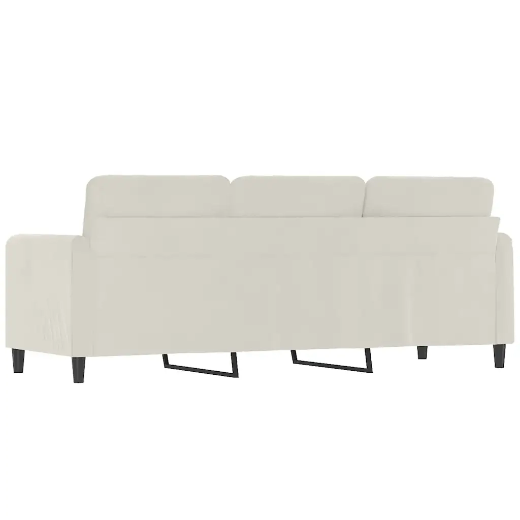 Divano a 3 Posti Crema 180 cm in Velluto 359460
