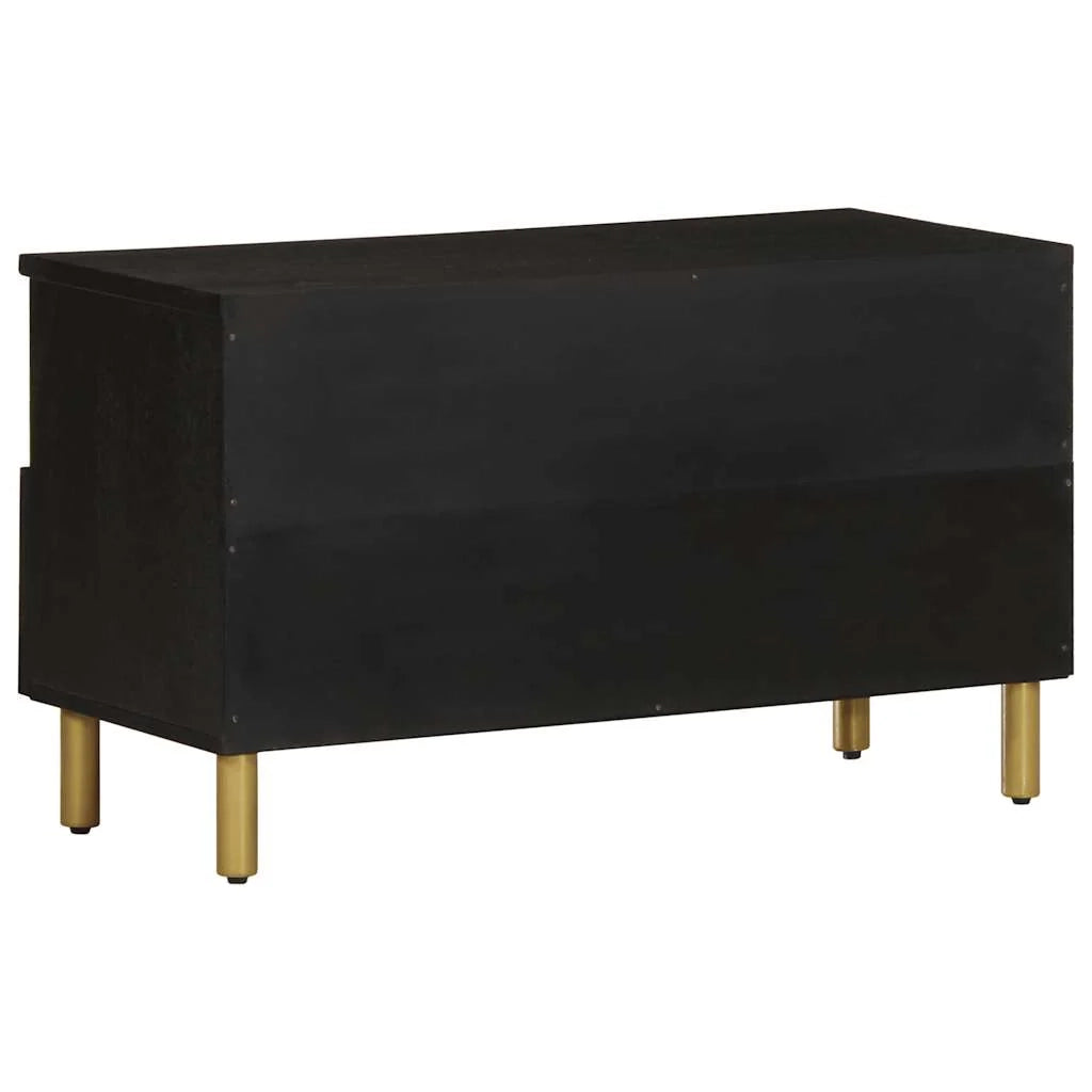 Mobile porta TV con ampio spazio di archiviazione design industriale soggiorno 80 x 33 x 46 cm legno ingegnerizzato nero 02_0057720