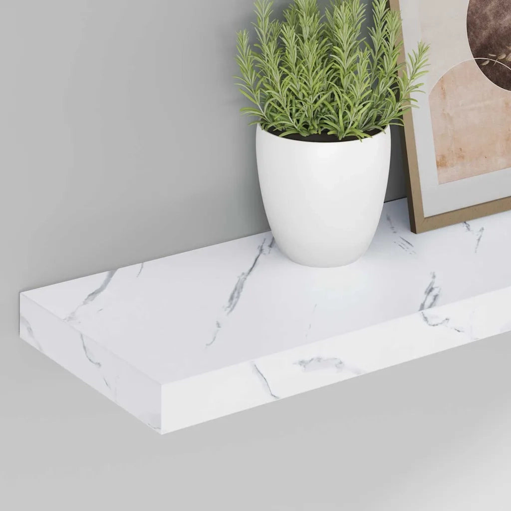 Scaffale da parete 2 pcs Marmo Bianco 80 x 23,5 x 4 cm 42019972