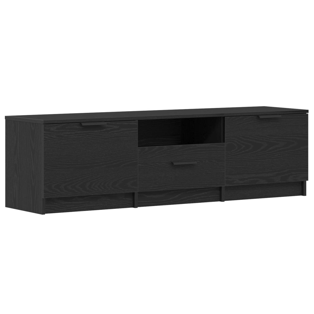 Mobile TV  - Rovere Nero - 140x35x40 cm - Realizzato in Legno Ingegnerizzato