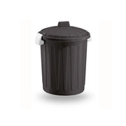 Pattumiera Bidone con Coperchio Chiusura a Ganci 8 Litri Grigio