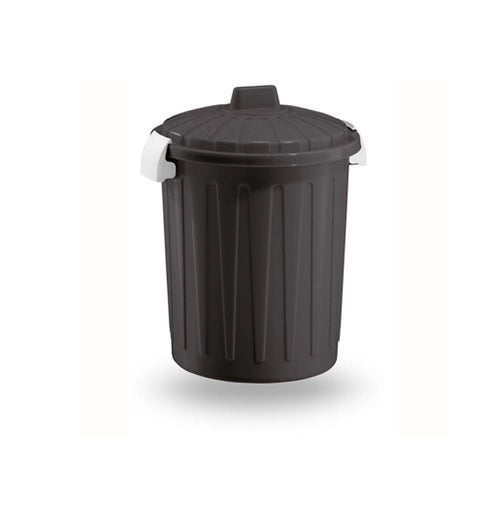 Pattumiera Bidone con Coperchio Chiusura a Ganci 8 Litri Grigio
