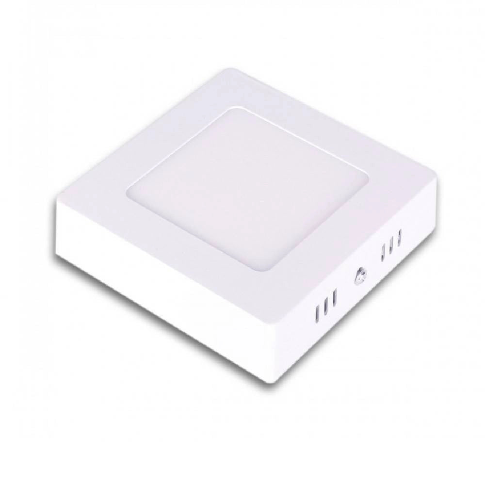 Trade Shop - Pannello Plafoniera Led 6w Quadrato Pvc Luce Bianco Caldo Freddo Naturale P120 - -bianco Caldo      -